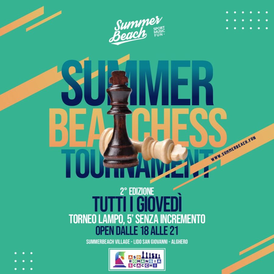 阿尔盖罗：夏日海滩村海滩上的国际象棋锦标赛 - 第二届比赛开始